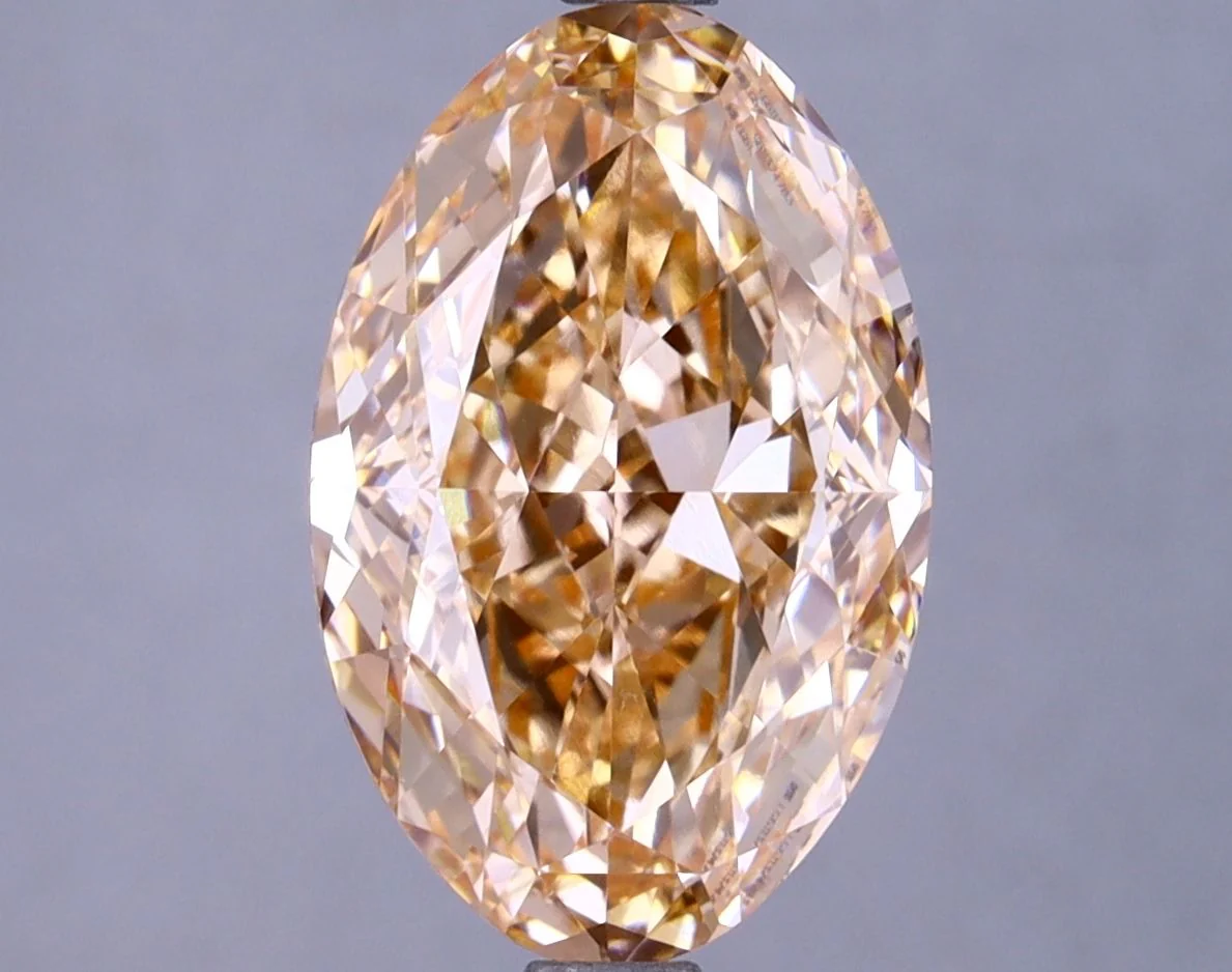 Oval 3.66ct Fancy Intense Pinkish Orange