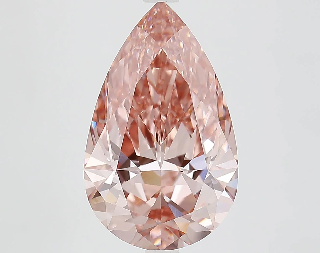 Pear 4.73ct Fancy Vivid Brownish Pink
