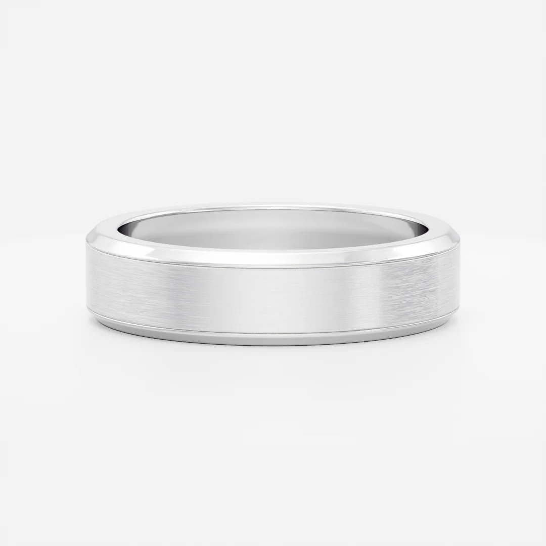The Adonis Ring - Round Brilliant Inlay Brushed Men's Ceremonial Band - Image 10