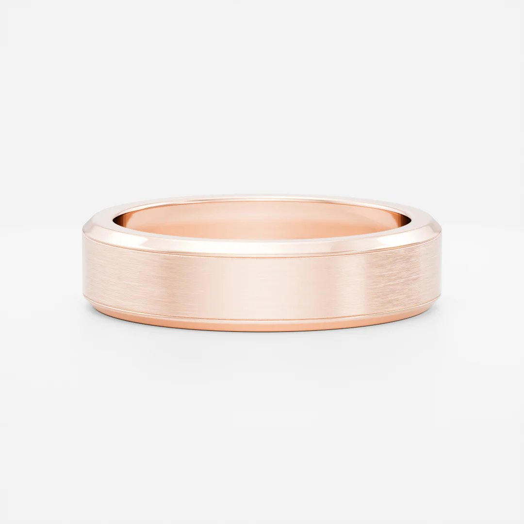 The Adonis Ring - Round Brilliant Inlay Brushed Men's Ceremonial Band - Image 11