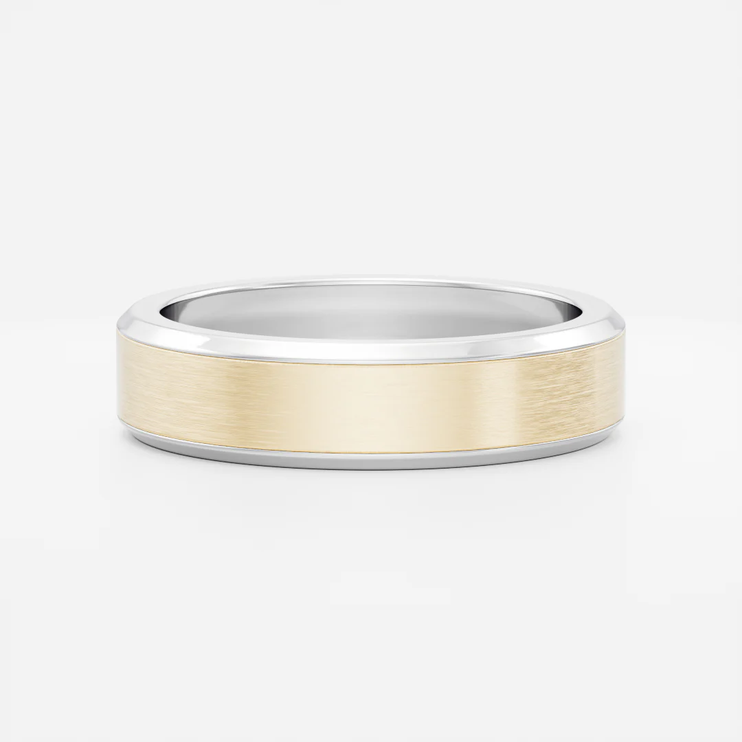 The Adonis Ring - Round Brilliant Inlay Brushed Men's Ceremonial Band - Image 12