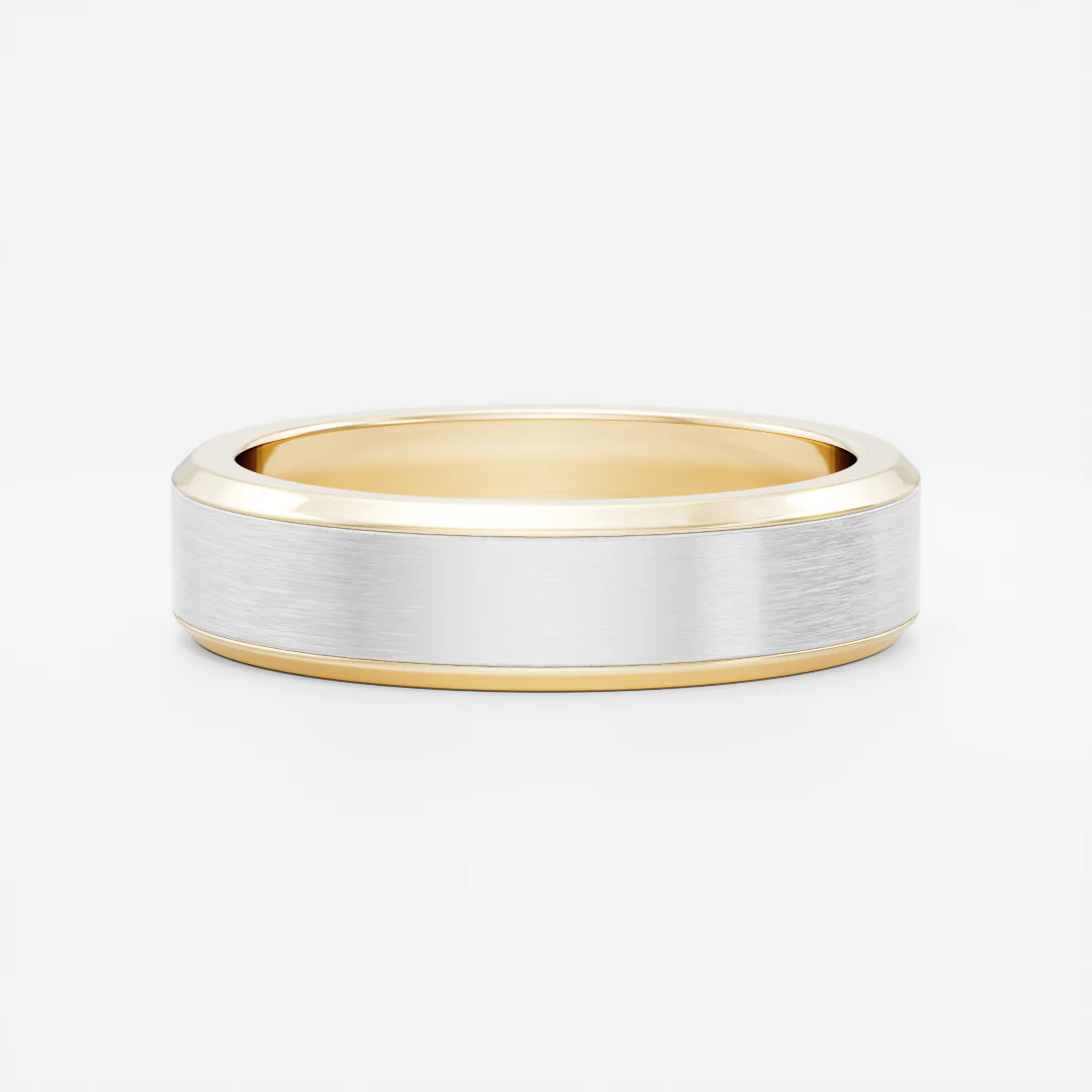 The Adonis Ring - Round Brilliant Inlay Brushed Men's Ceremonial Band - Image 14