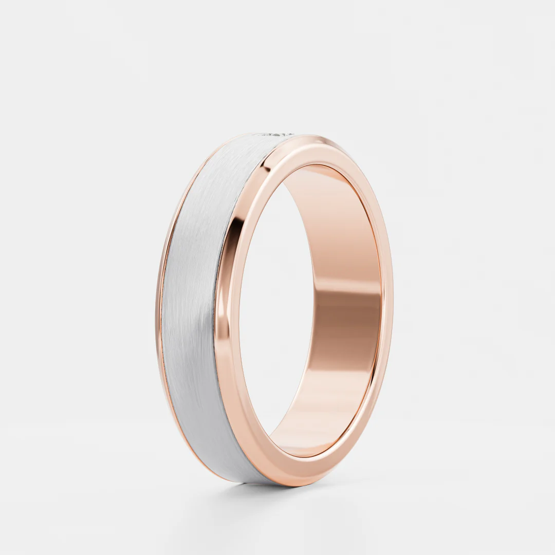 The Adonis Ring - Round Brilliant Inlay Brushed Men's Ceremonial Band - Image 22