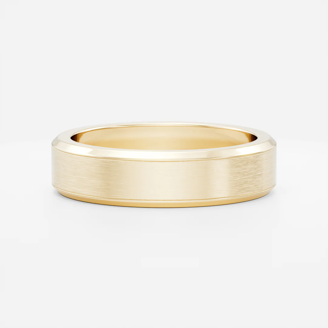 The Adonis Ring - Round Brilliant Inlay Brushed Men's Ceremonial Band - Image 9