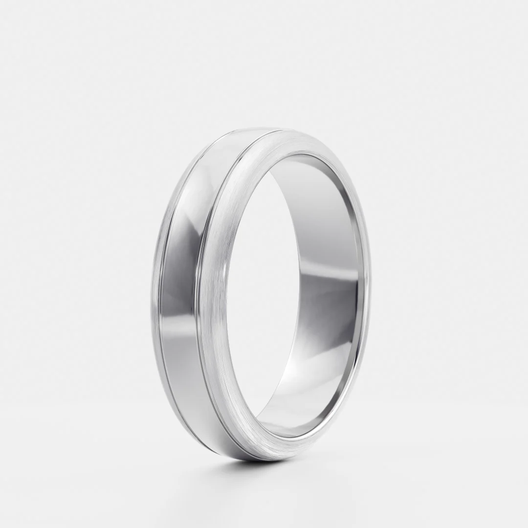 The Adrian Ring - Double Groove Men's Ceremonial Band - Image 6