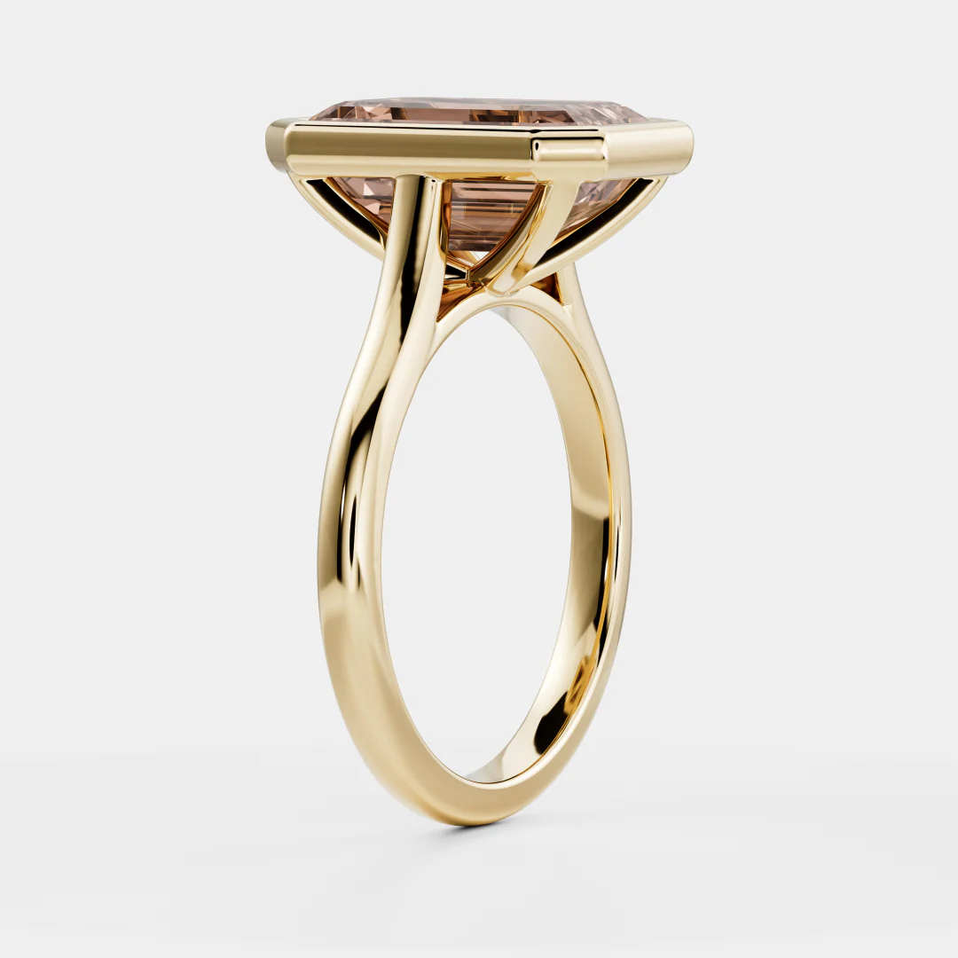 The Alani Ring - 5.27ct Emerald Cathedral Bezel Solitaire - Image 7