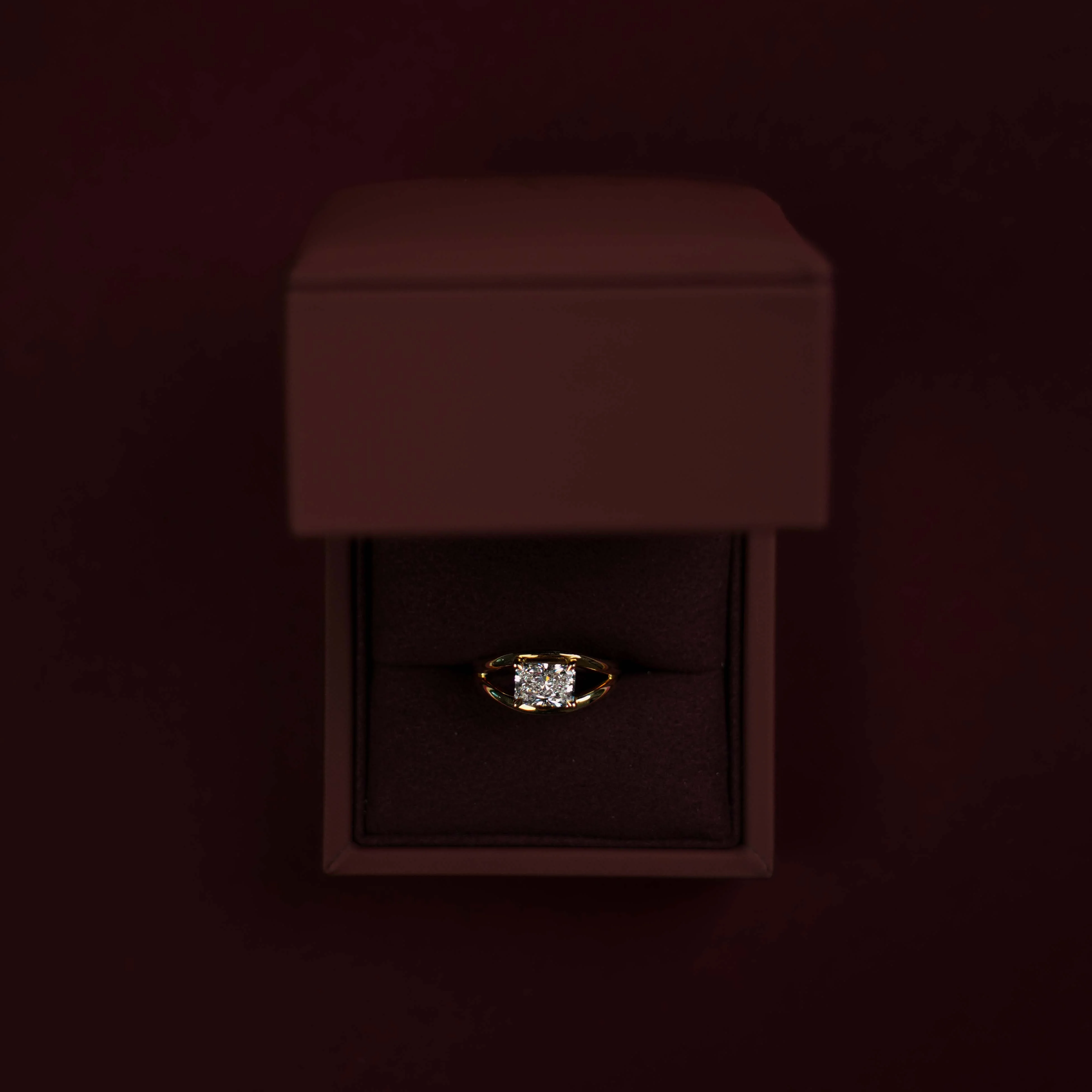 The Aleasa Ring - 1.30ct Lab Diamond Split Shank East-West Radiant Solitaire - Image 3