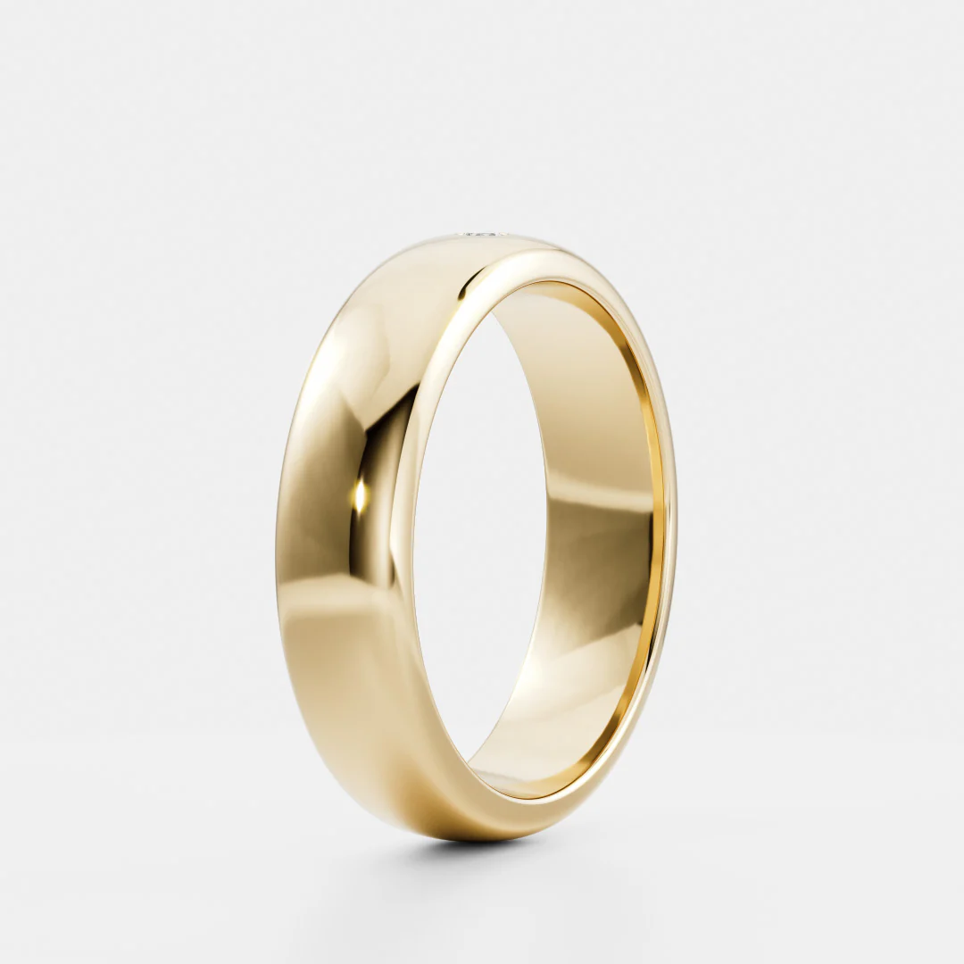 The Alexander Ring - Round Brilliant Inlay Comfort Fit Men's Ceremonial Band - Image 4