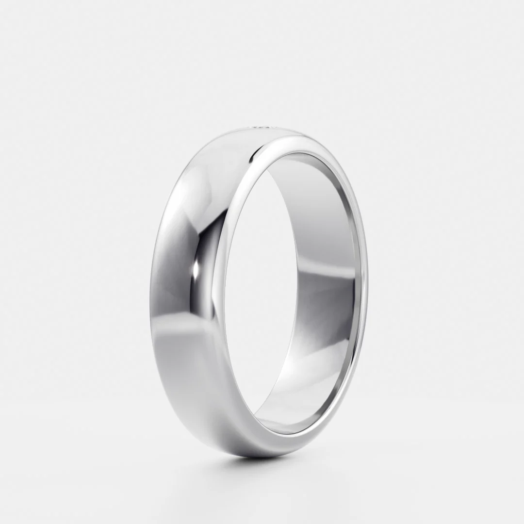 The Alexander Ring - Round Brilliant Inlay Comfort Fit Men's Ceremonial Band - Image 5