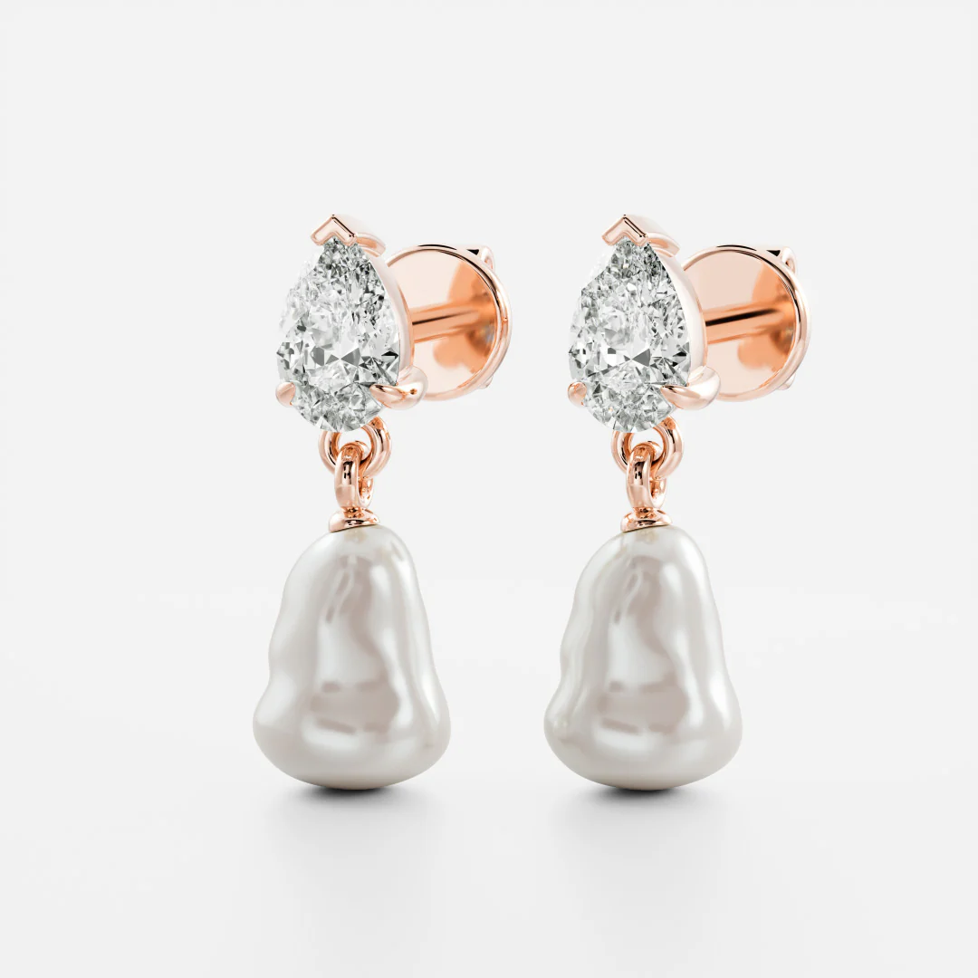 The Angelina Earrings - Keshi Pearl Pear Drop Earrings - Image 10