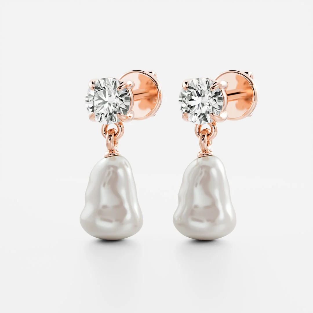 The Angelina Earrings - Keshi Pearl Round Drop Earrings - Image 10