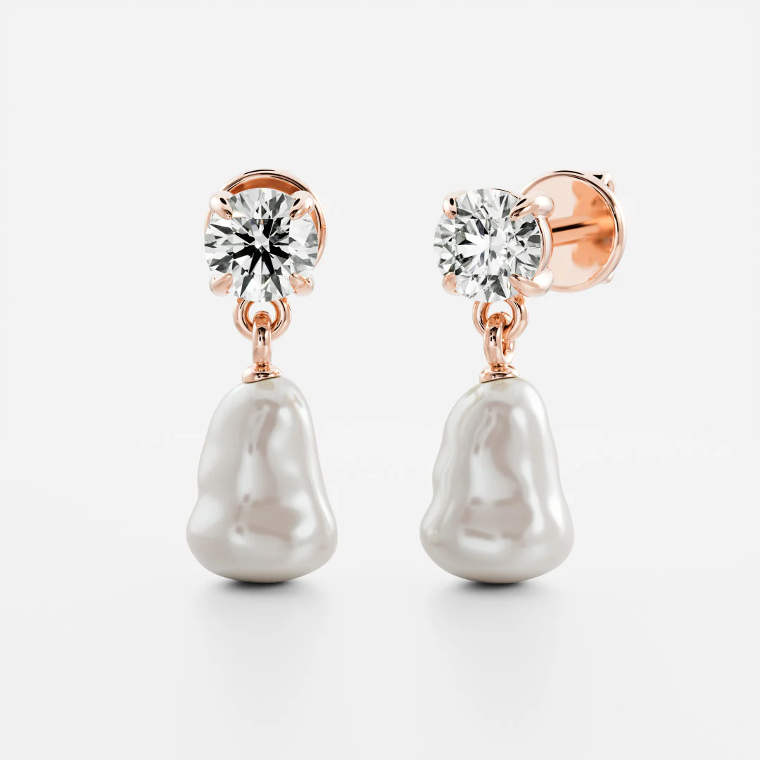 The Angelina Earrings - Keshi Pearl Round Drop Earrings - Image 7