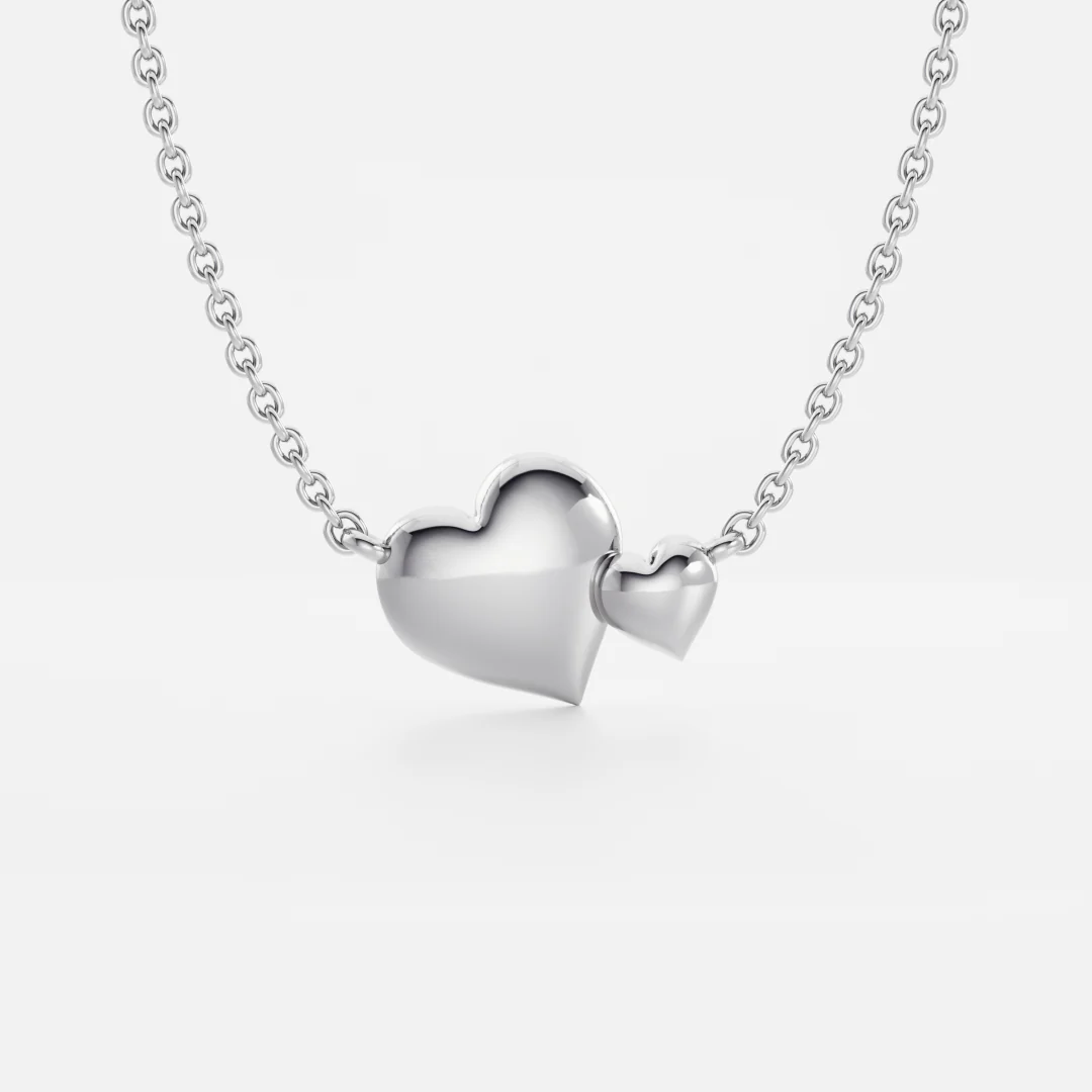 The Arabella Toi et Moi Plain Heart Necklace - Image 6