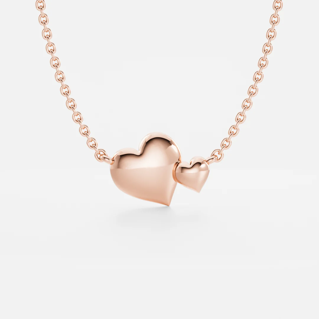 The Arabella Toi et Moi Plain Heart Necklace - Image 7