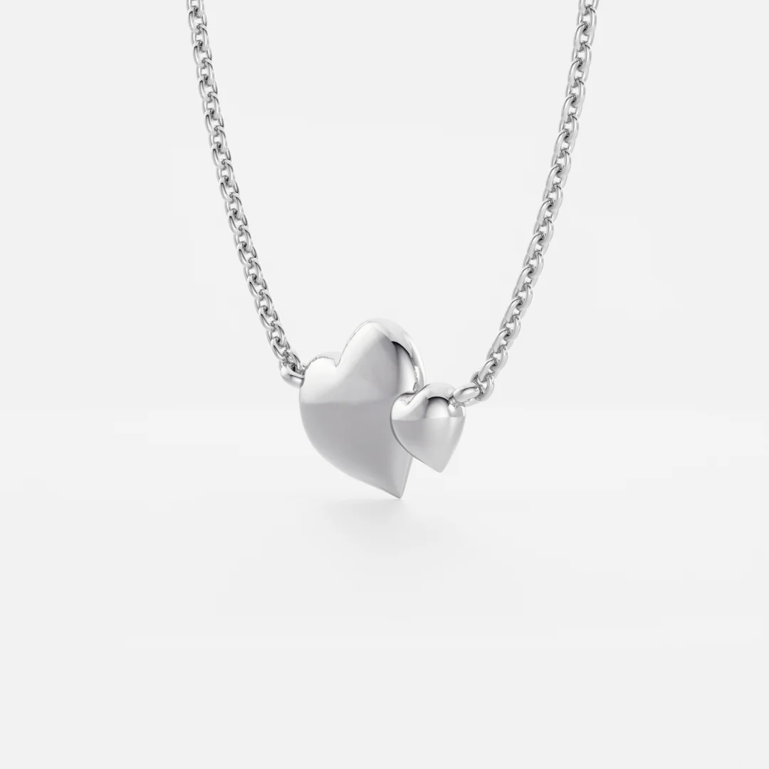 The Arabella Toi et Moi Plain Heart Necklace - Image 9