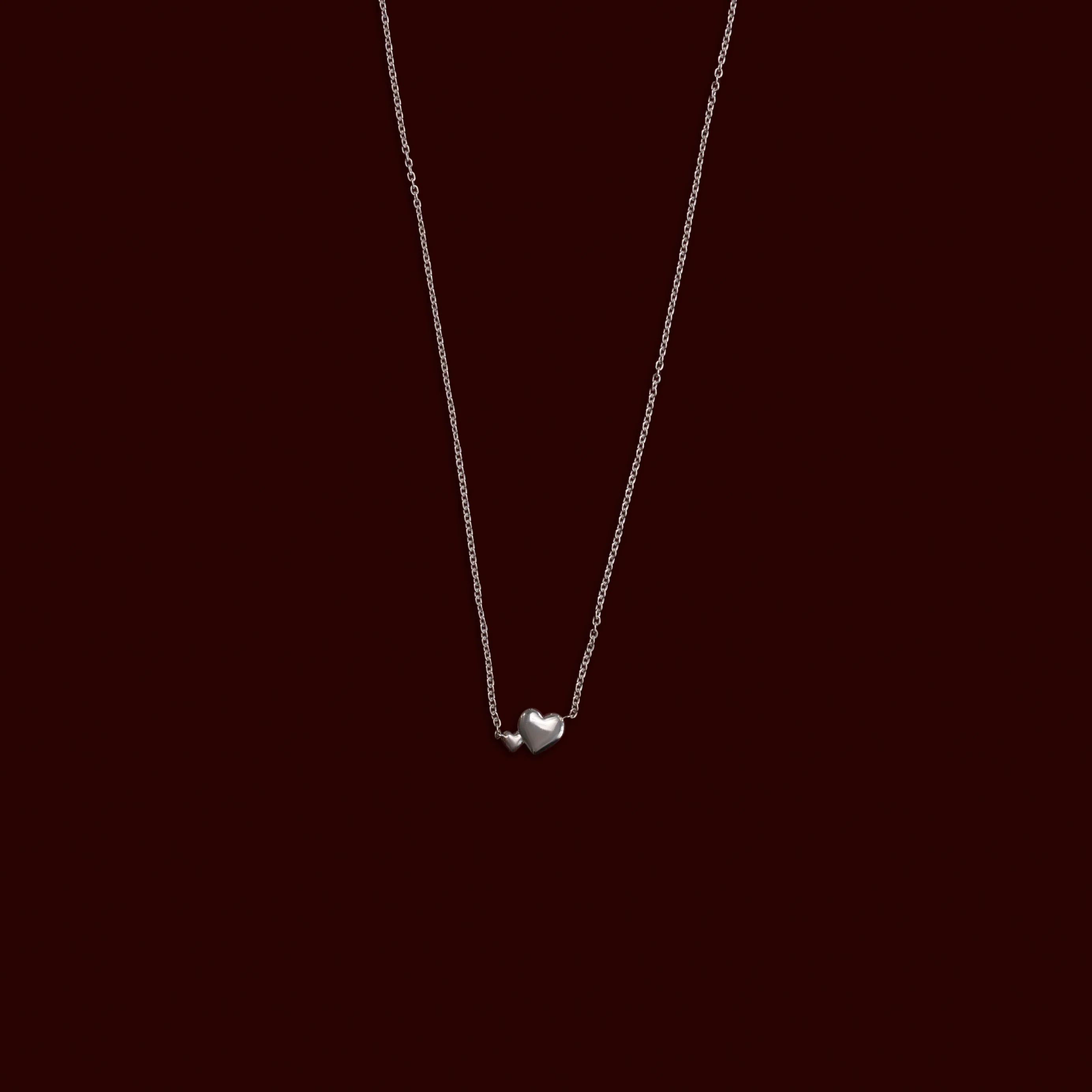 The Arabella Toi et Moi Plain Heart Necklace - Image 3