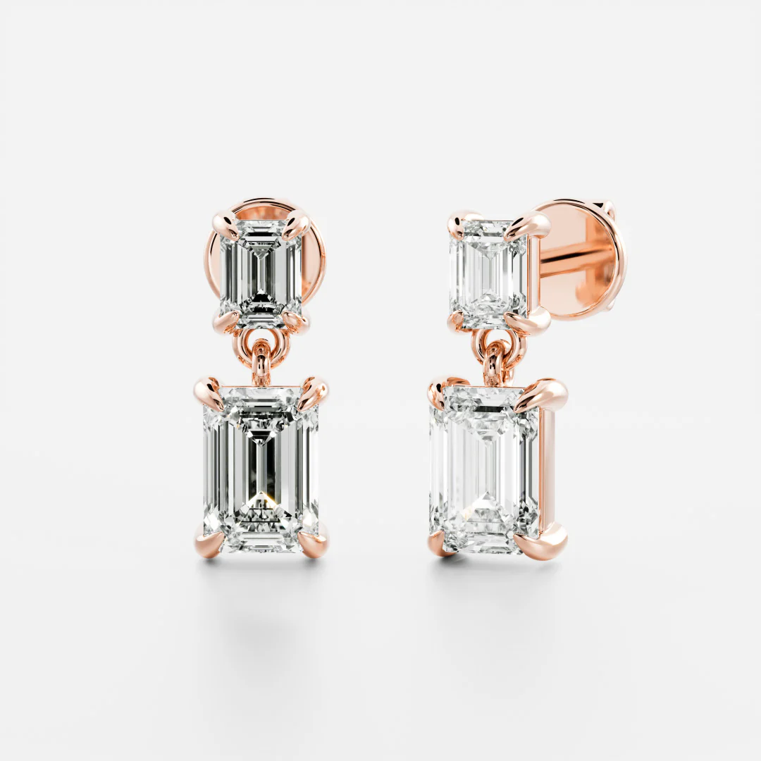 The Arietta Earrings - Emerald Double Drop Earrings - Image 7
