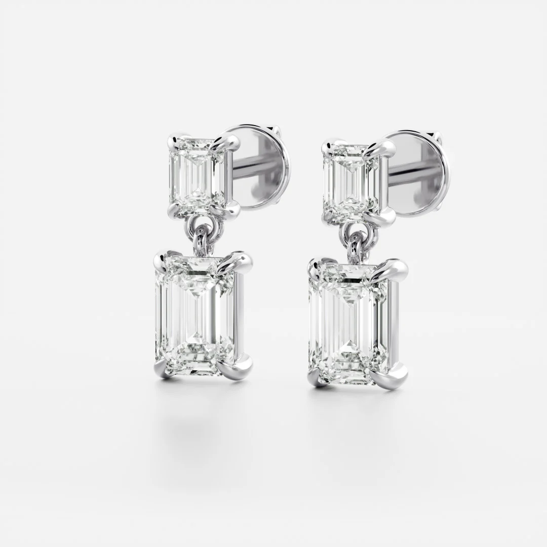 The Arietta Earrings - Emerald Double Drop Earrings - Image 9