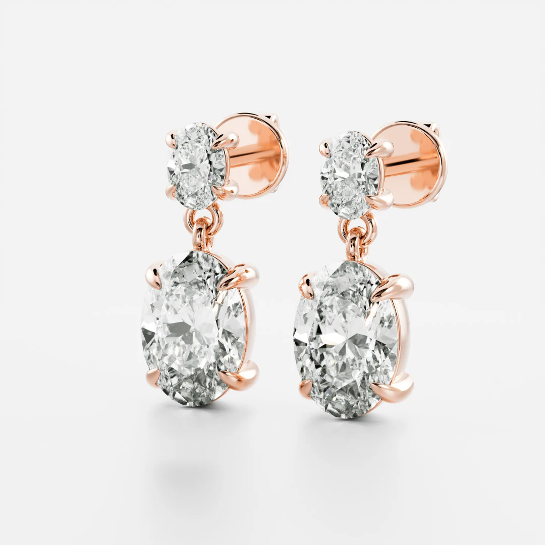 The Arietta Earrings - Oval Double Drop Earrings - Image 10