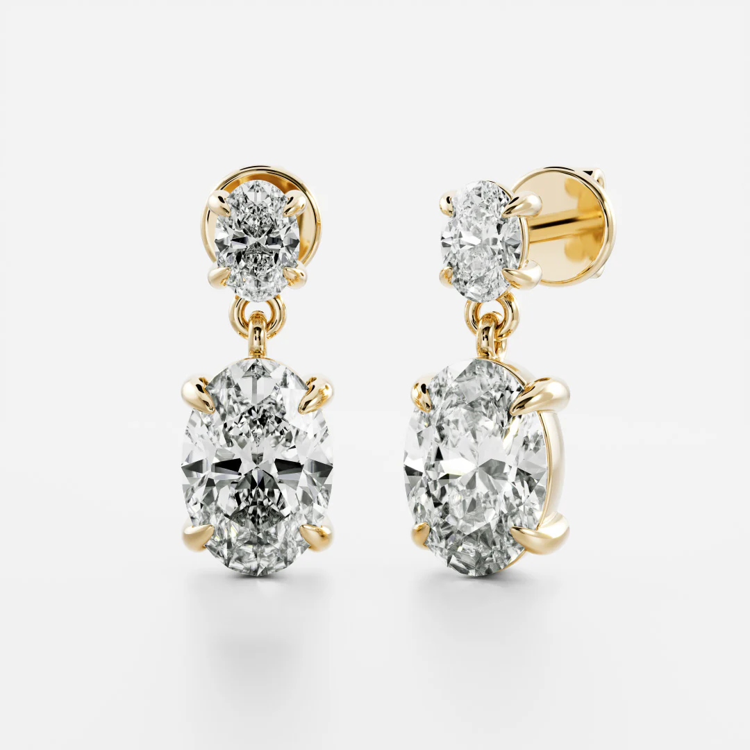 The Arietta Earrings - Oval Double Drop Earrings - Image 5