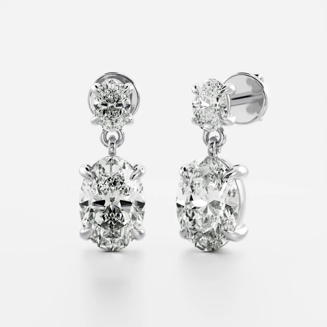 The Arietta Earrings - Oval Double Drop Earrings - Image 6