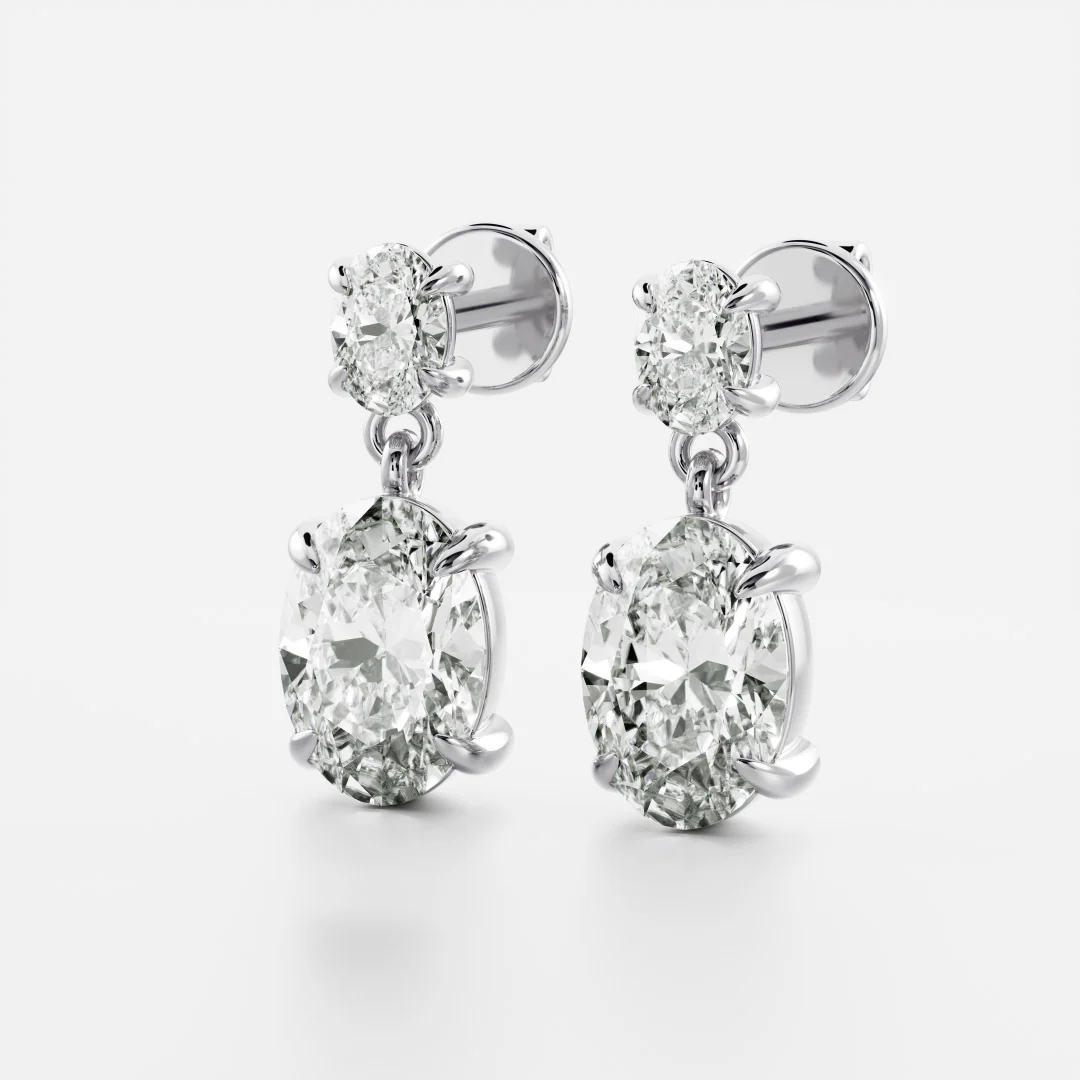 The Arietta Earrings - Oval Double Drop Earrings - Image 9