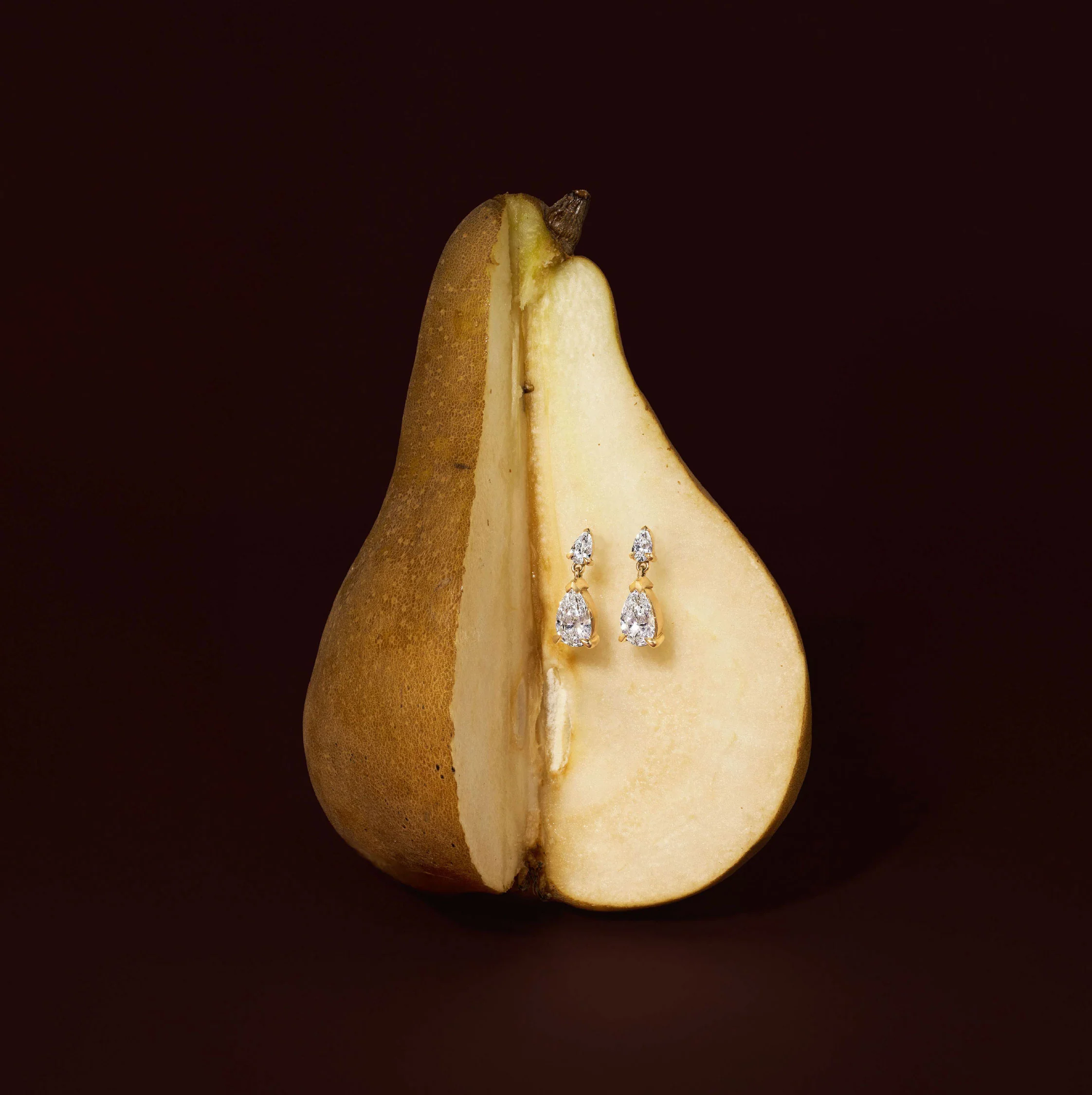 The Arietta Earrings - Pear Double Drop Earrings - Image 3