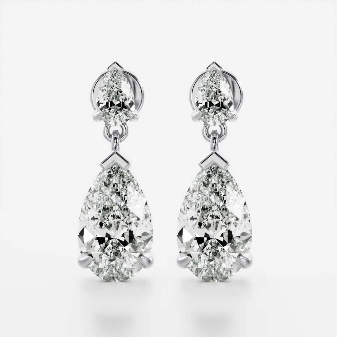 The Arietta Earrings - Pear Double Drop Earrings - Image 4