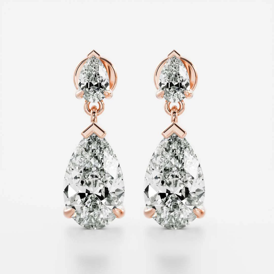 The Arietta Earrings - Pear Double Drop Earrings - Image 5