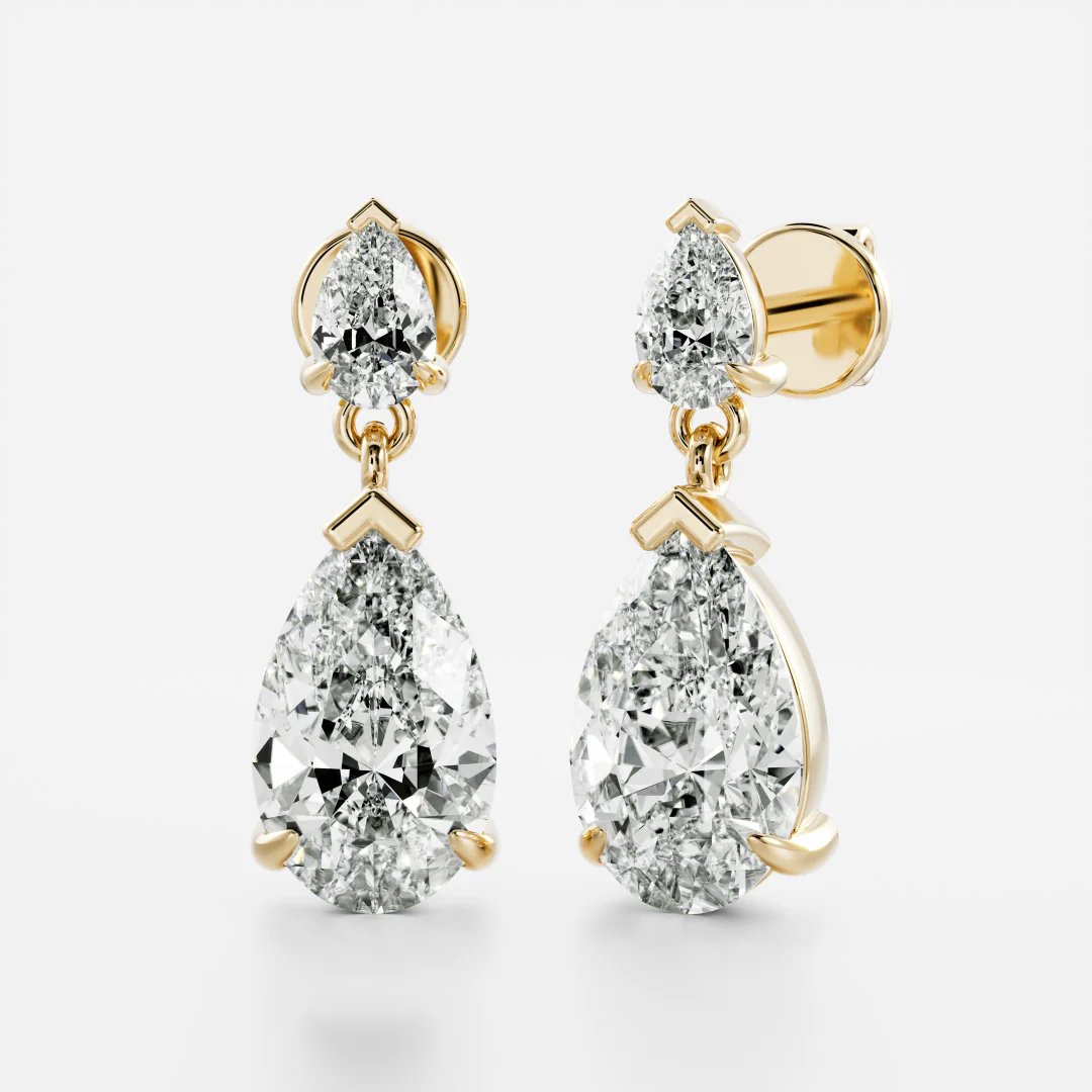 The Arietta Earrings - Pear Double Drop Earrings - Image 6