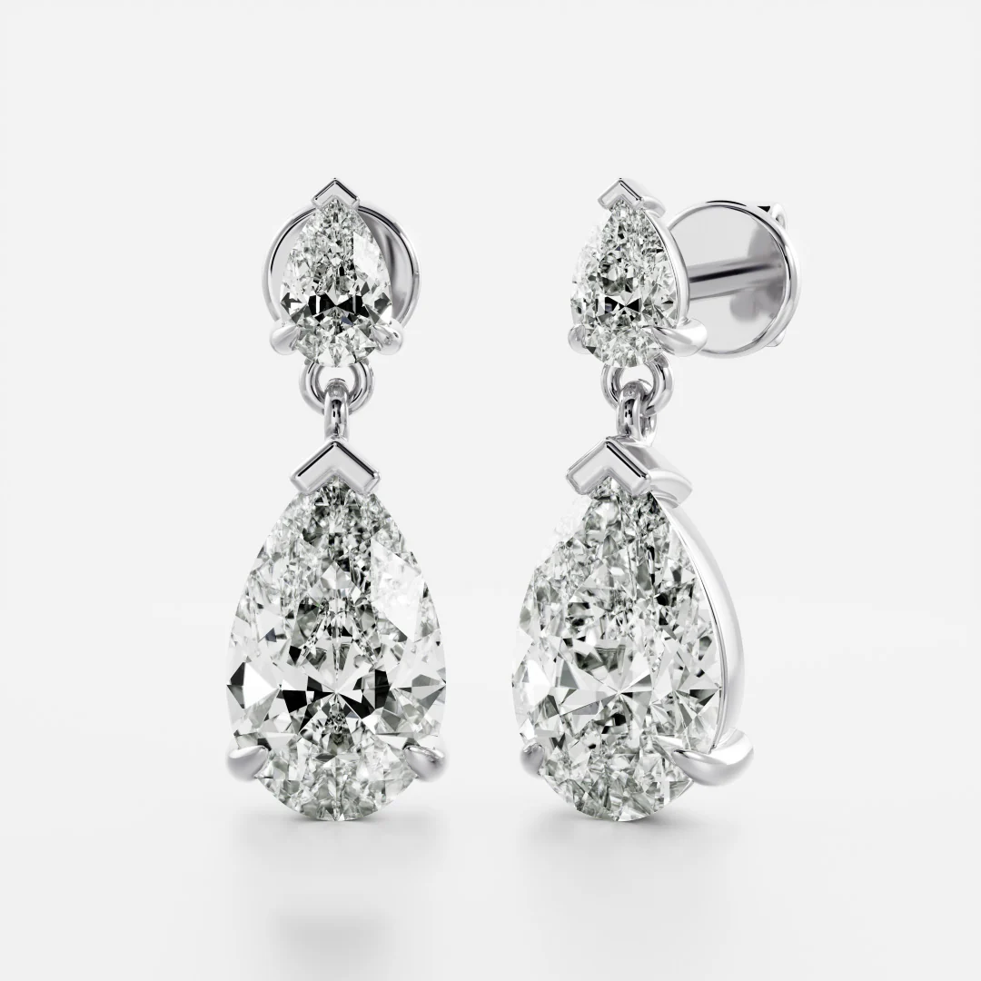 The Arietta Earrings - Pear Double Drop Earrings - Image 7