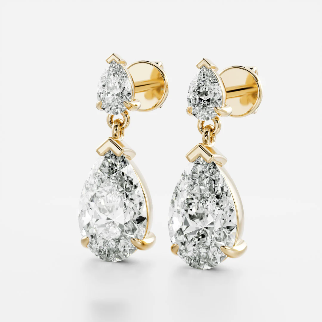 The Arietta Earrings - Pear Double Drop Earrings - Image 9