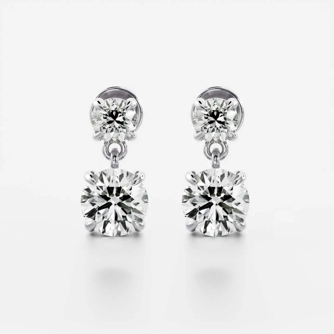 The Arietta Earrings - Round Double Drop Earrings - Image 3