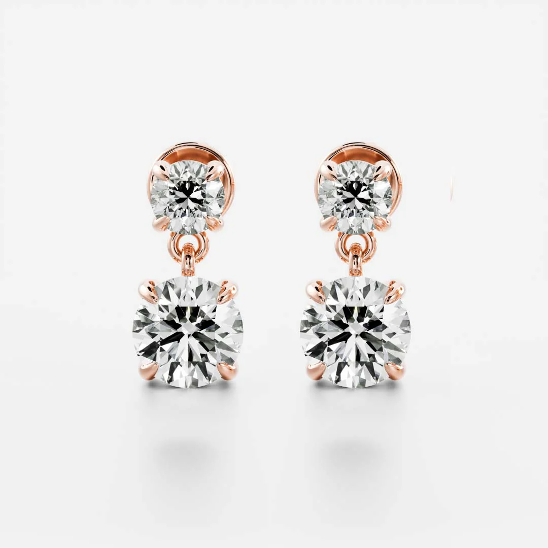 The Arietta Earrings - Round Double Drop Earrings - Image 4
