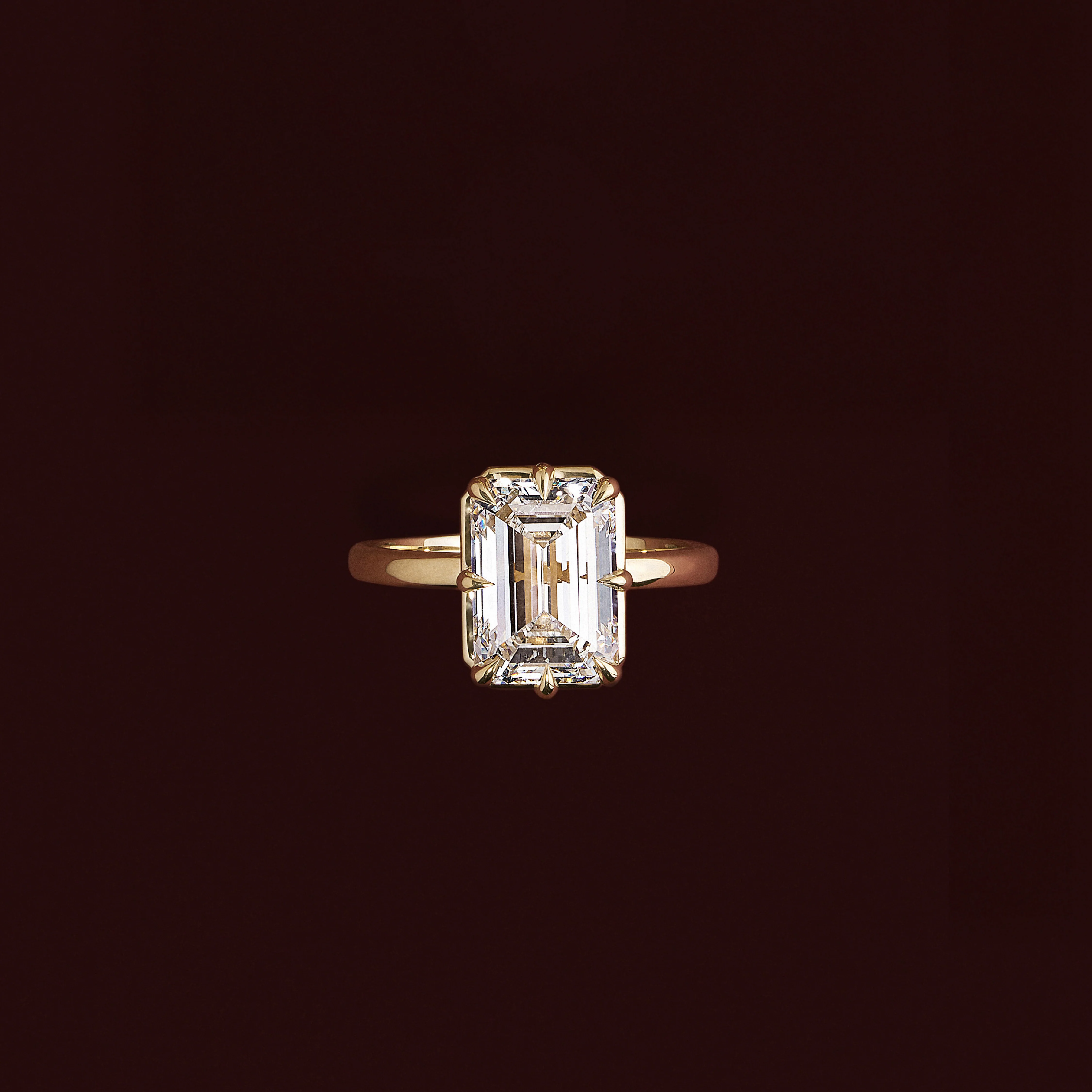The Audrey Ring - Emerald Georgian Solitaire - Image 3