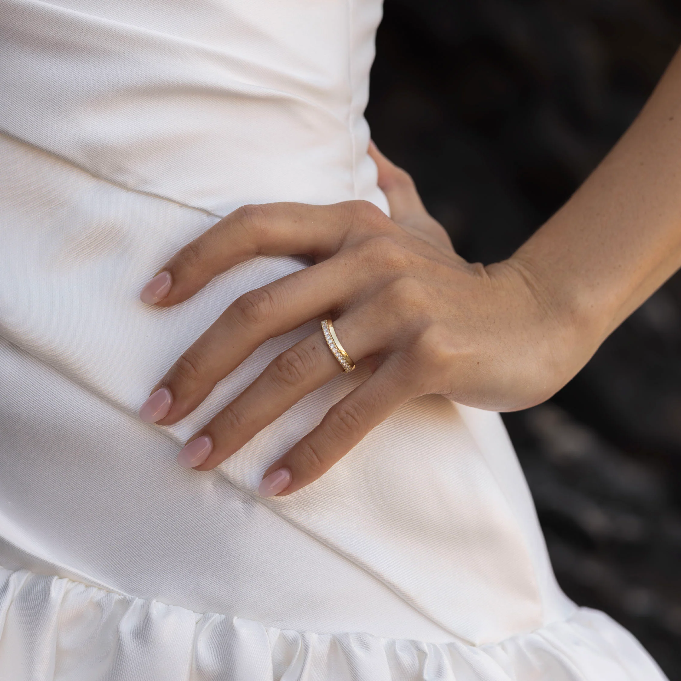 The Aurelia Ring - Pavé Edge Contour Wedding Ring - Image 3