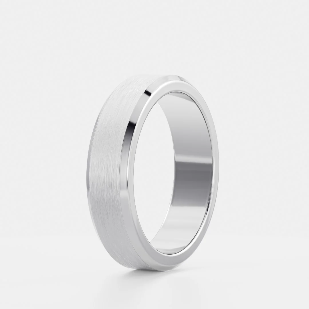 The Calihan Ring - Brushed Chamfered Edge Men's Ceremonial Band - Image 6