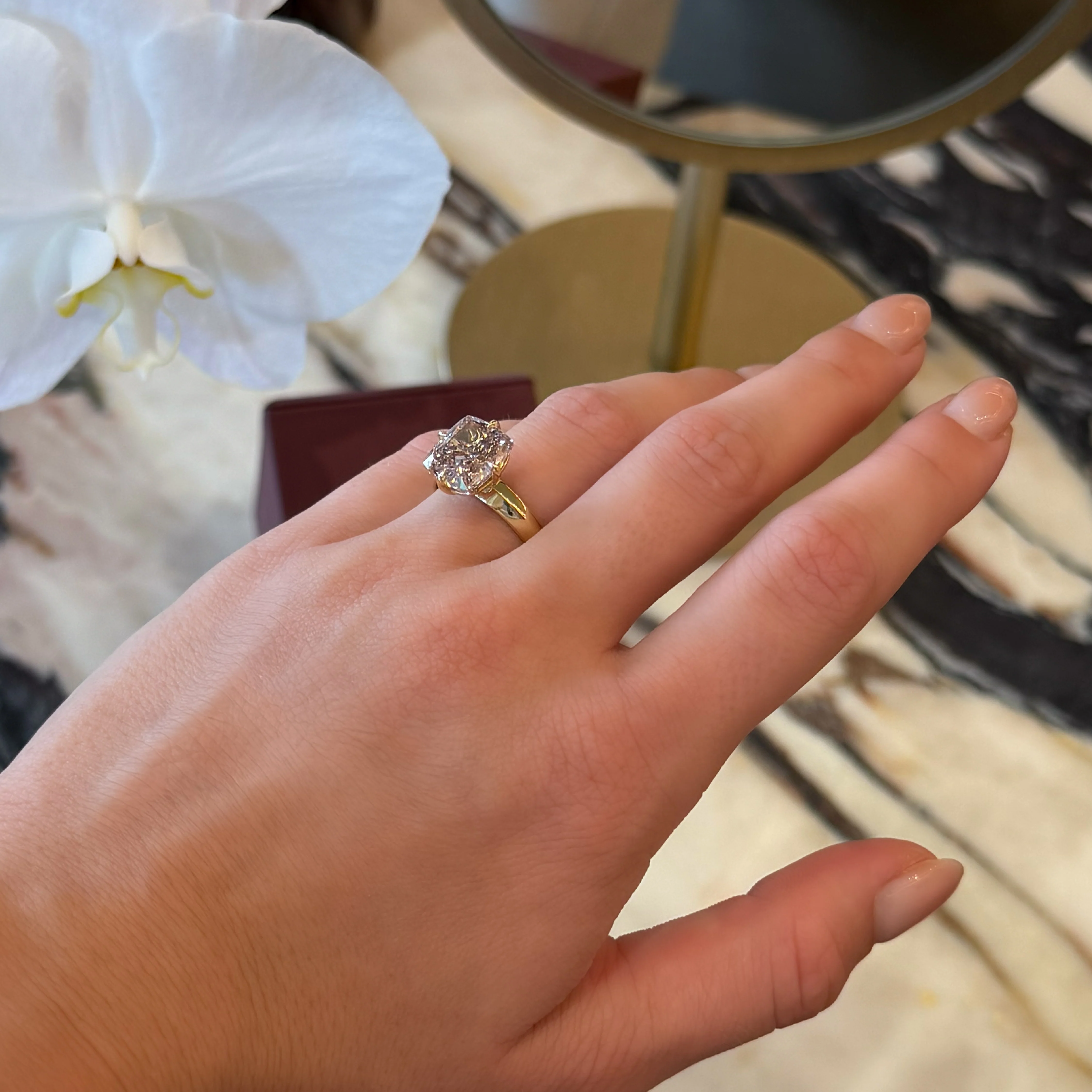 The Elara Ring - 5.00ct Knife Edge Cushion Solitaire - Image 3