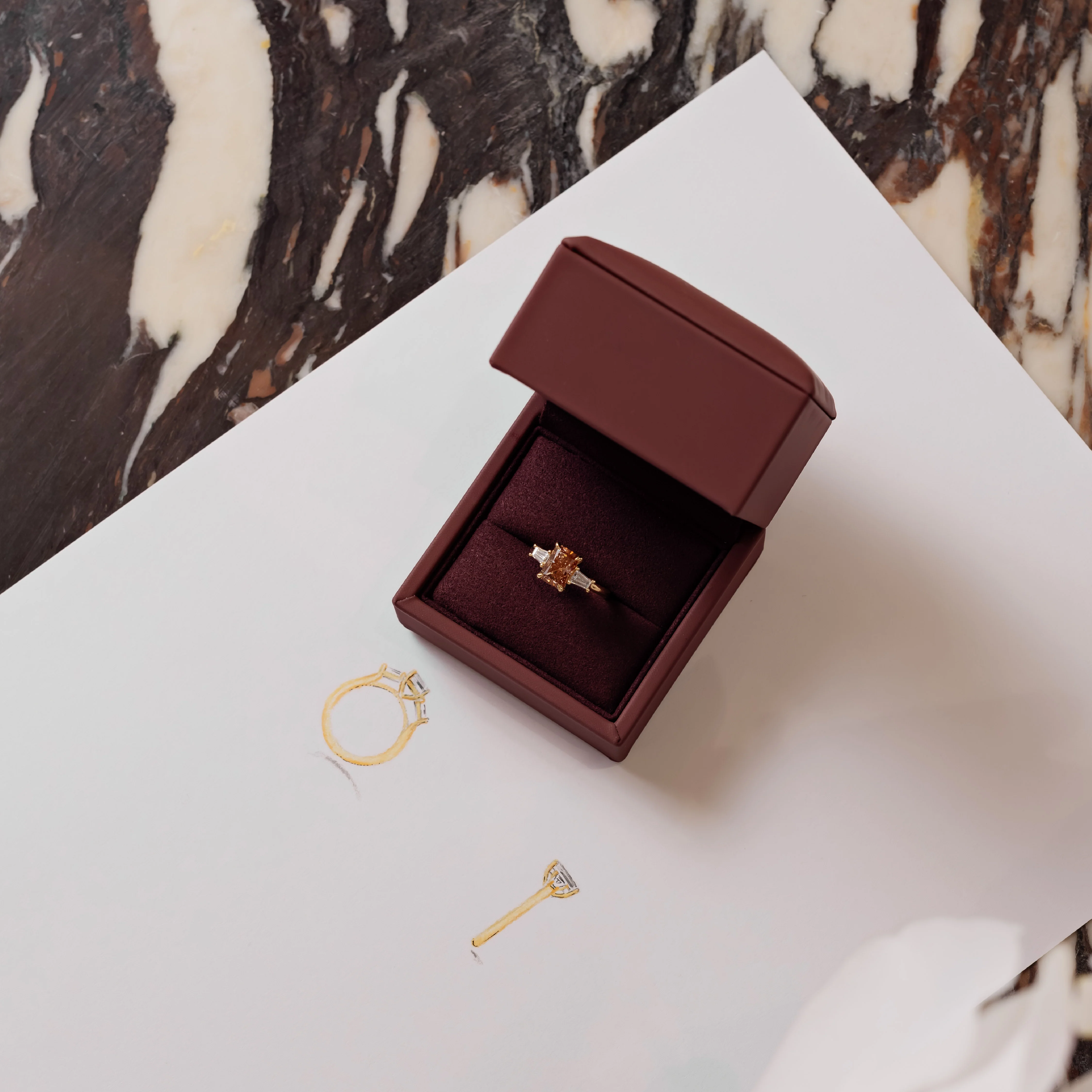 The Elina Ring - 2.02ct Radiant and Tapered Baguette Trilogy - Image 5