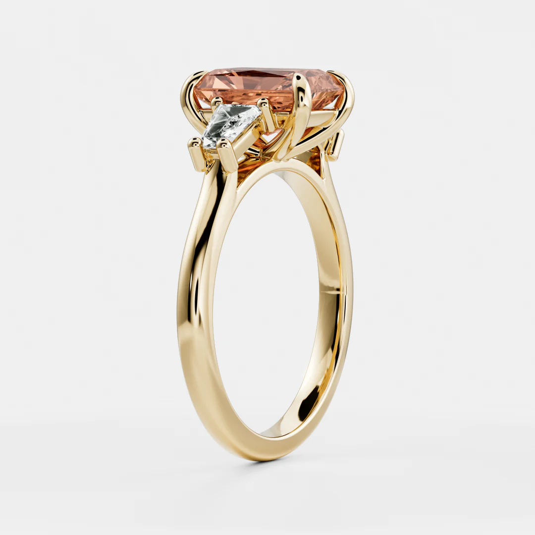 The Elina Ring - 2.02ct Radiant and Tapered Baguette Trilogy - Image 7