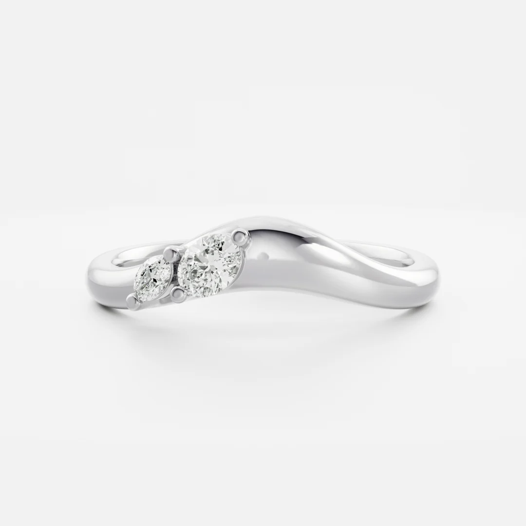 The Eve Ring - Curved Oval Wedding Ring - Image 5