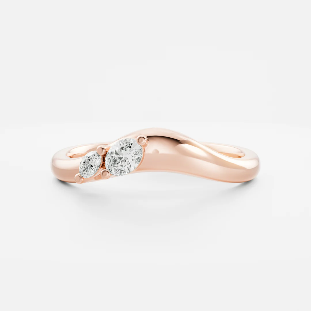 The Eve Ring - Curved Oval Wedding Ring - Image 6