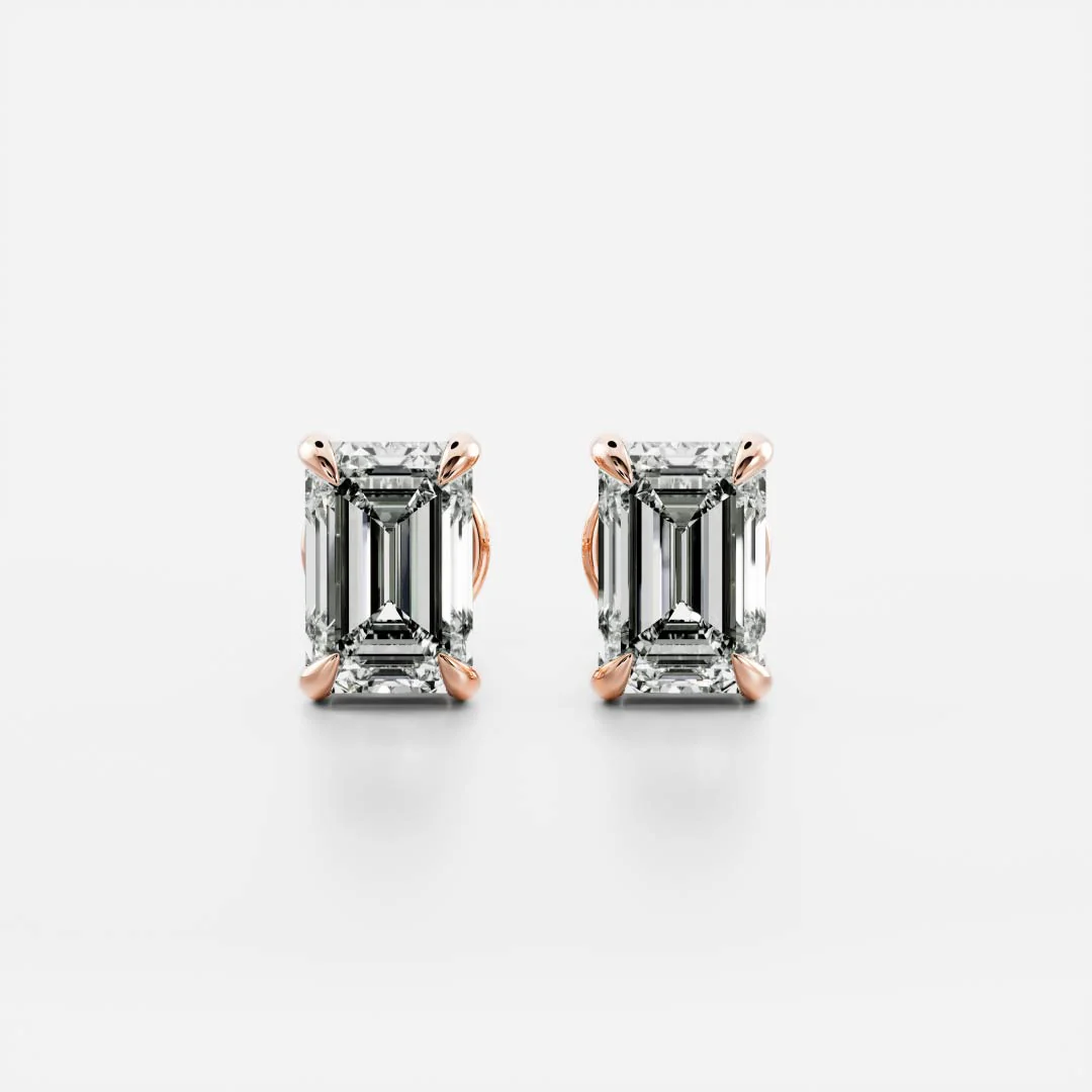 The Iris Earrings - Emerald Studs - Image 4