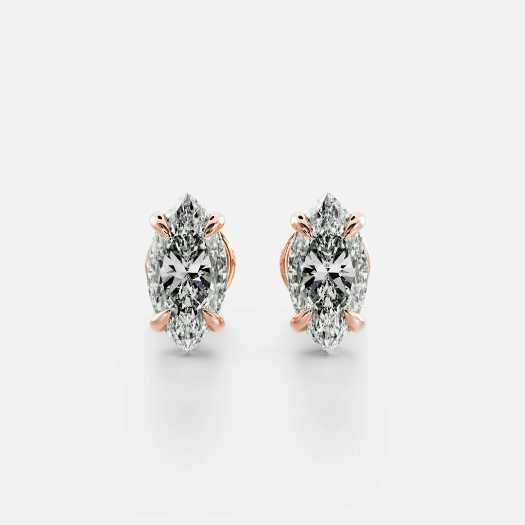 The Iris Earrings - Marquise Studs - Image 3