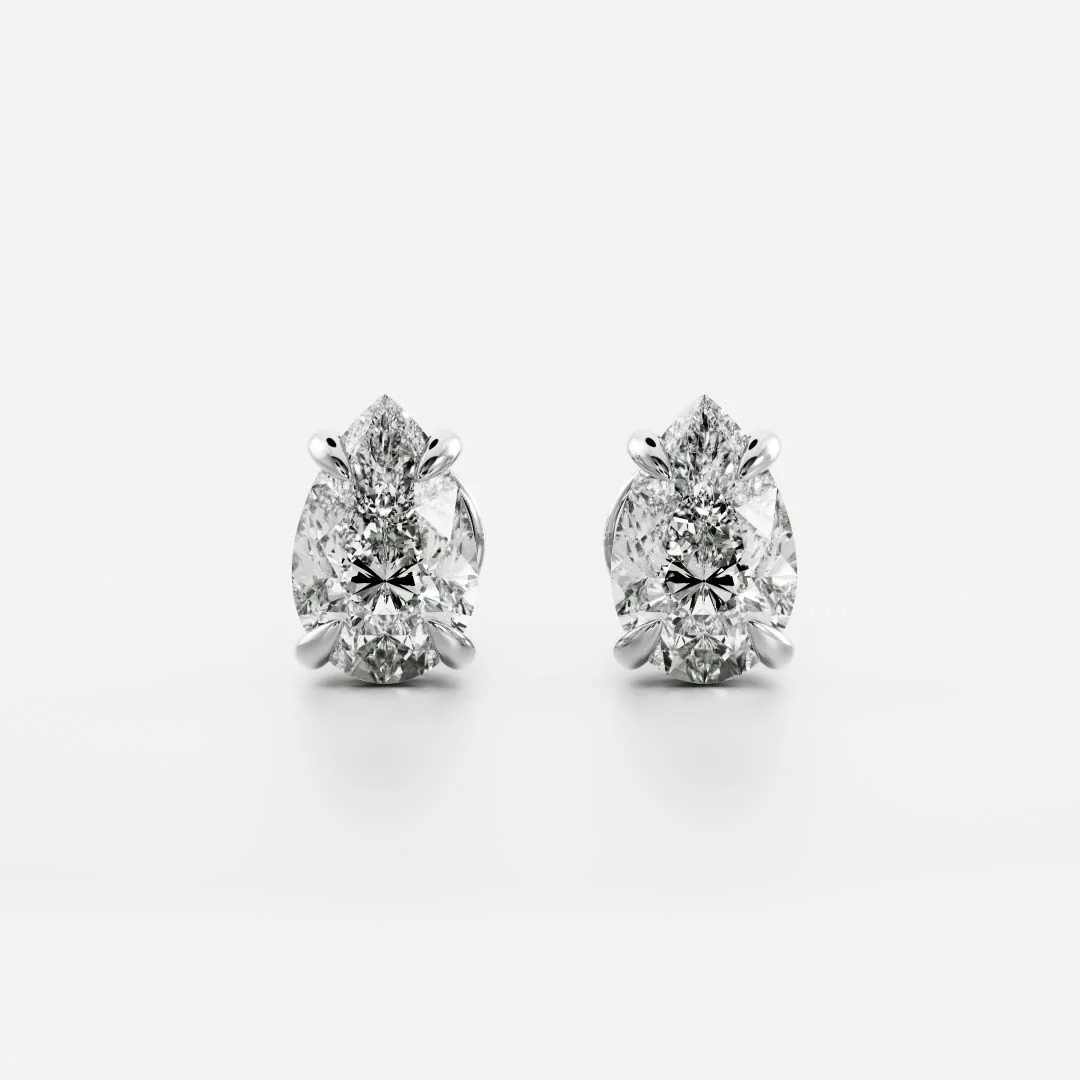 The Iris Earrings - Pear Studs - Image 3