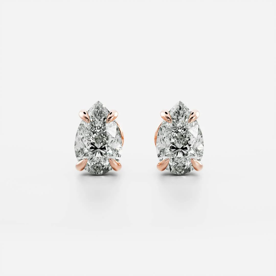 The Iris Earrings - Pear Studs - Image 4
