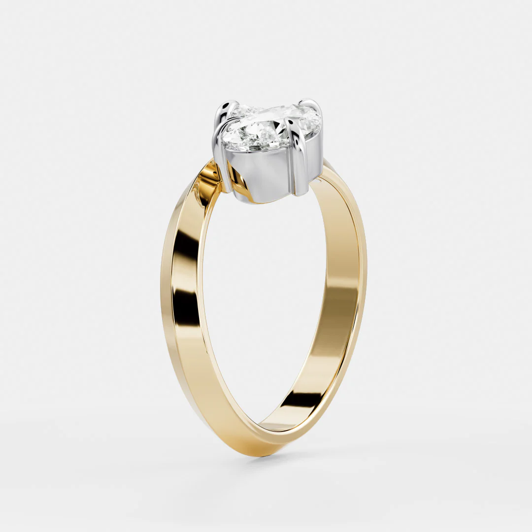 The Isabeau Ring - Twisted Knife Edge Pear Toi et Moi - Image 13