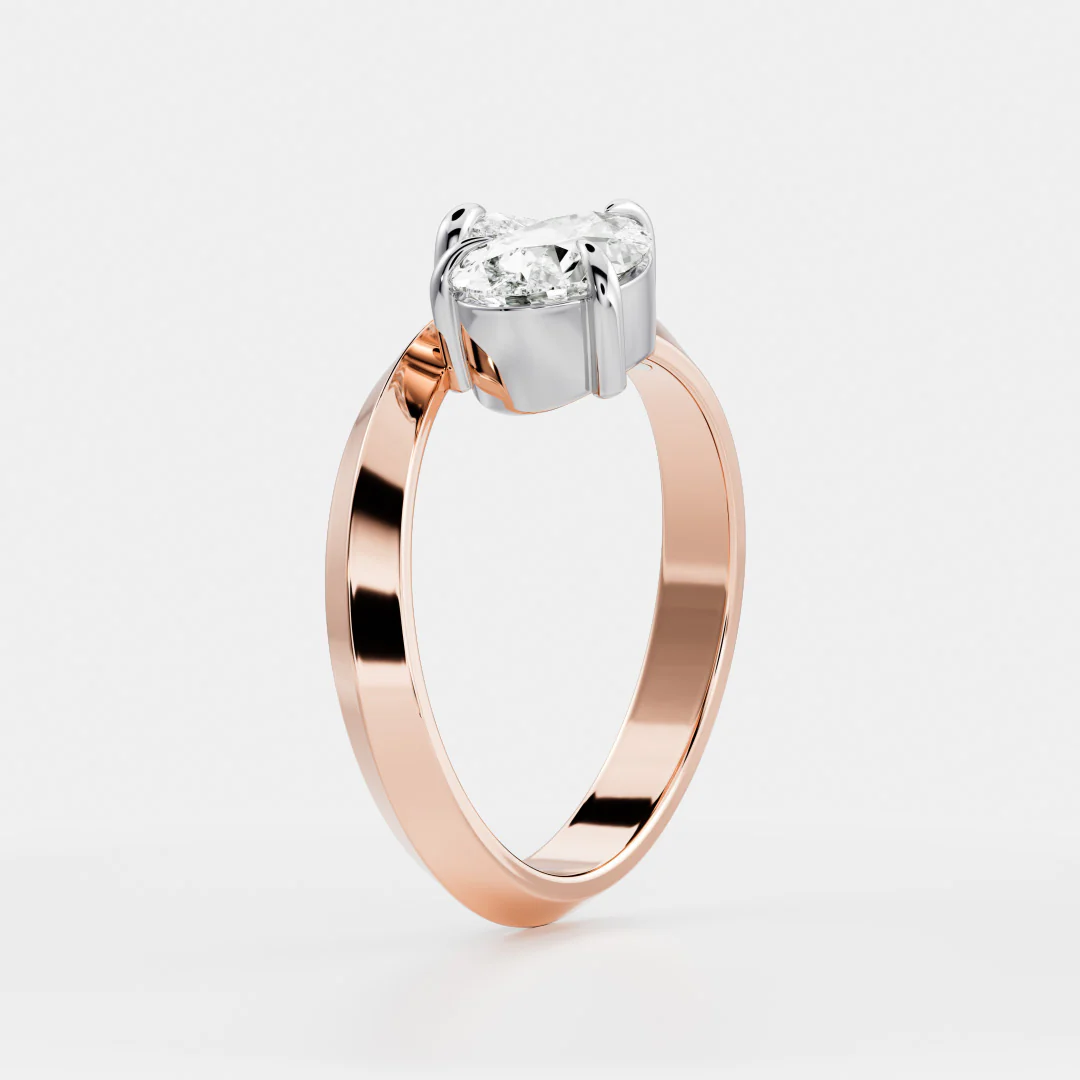 The Isabeau Ring - Twisted Knife Edge Pear Toi et Moi - Image 14