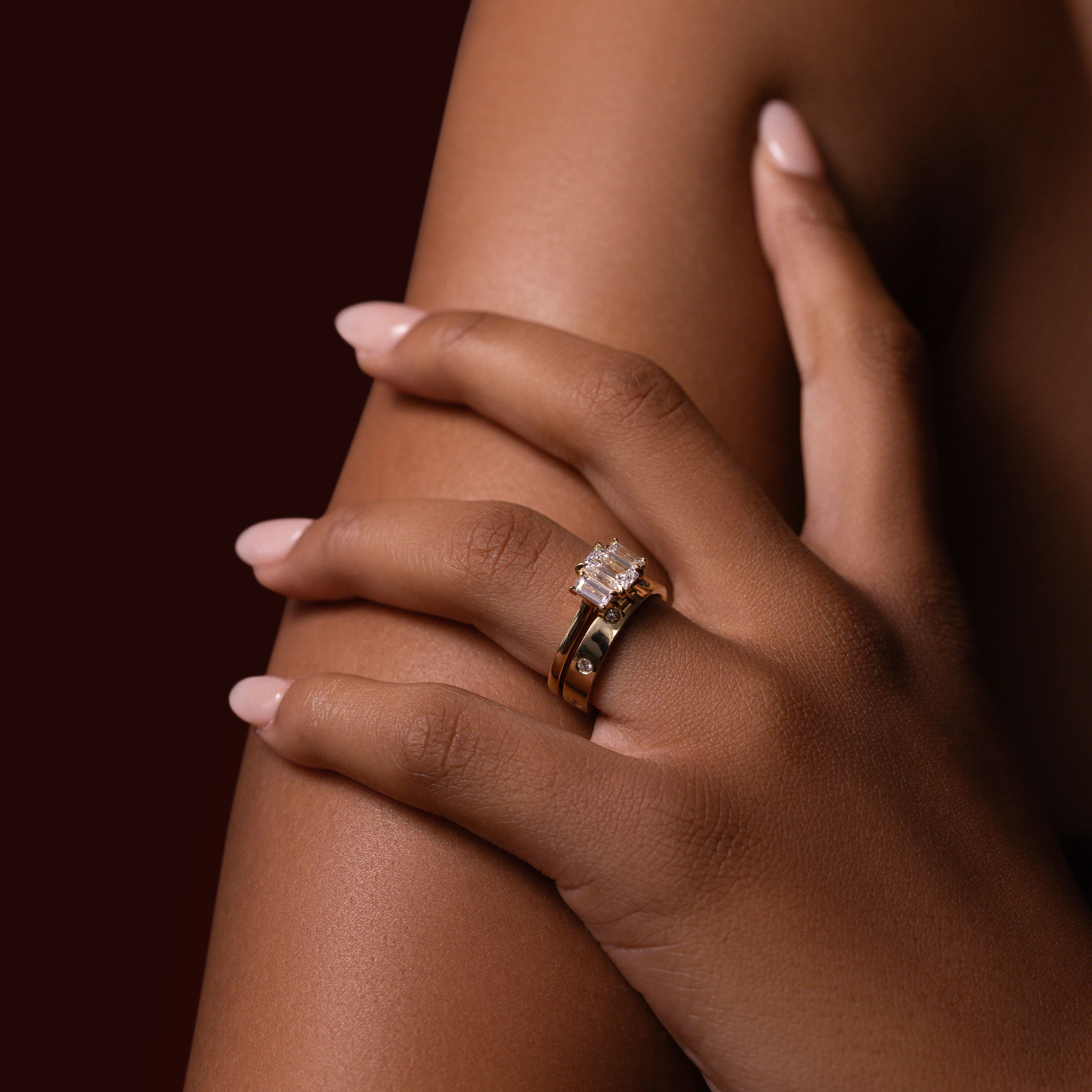 The Lira Ring - Inset Statement Wedding Ring - Image 3