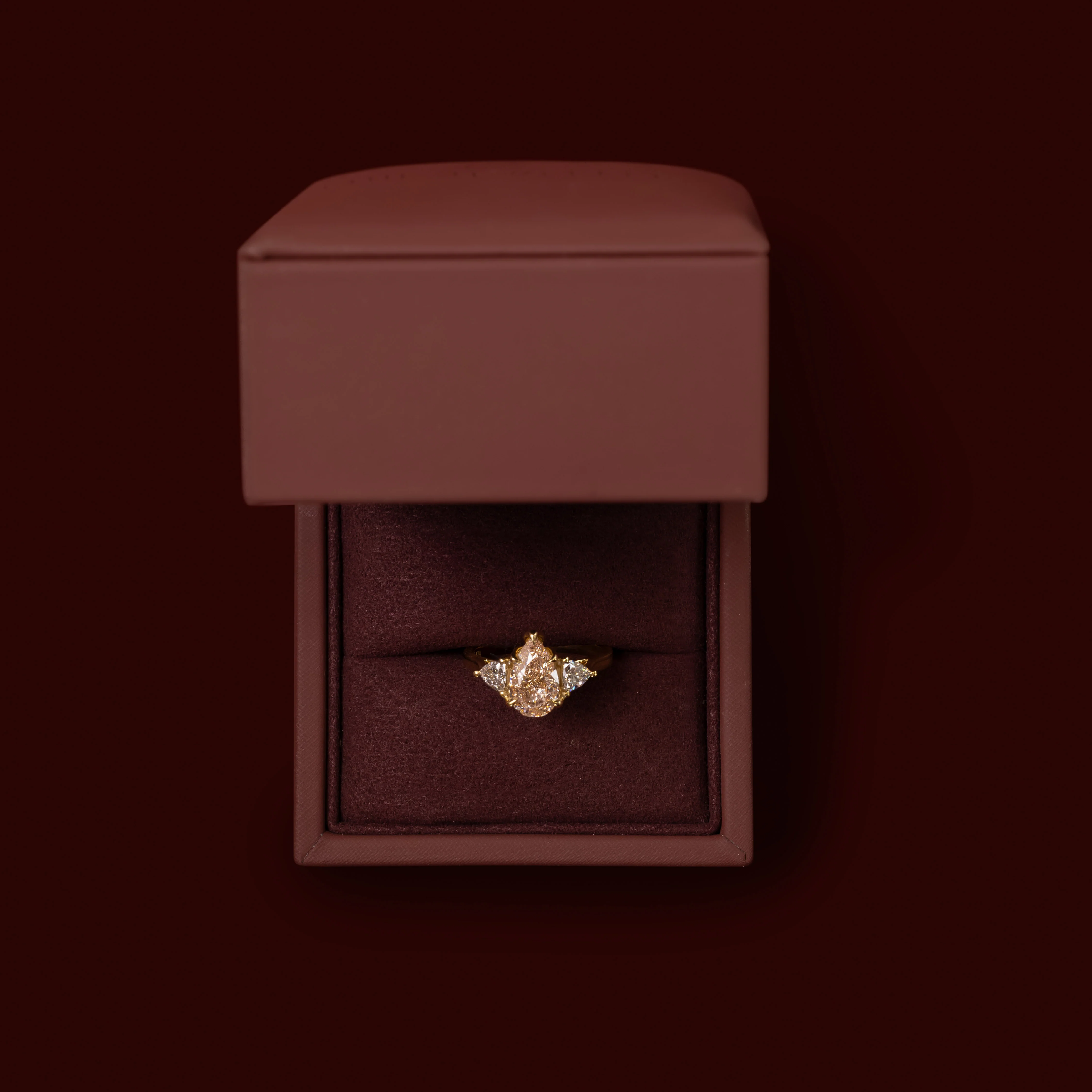 The Maelle Ring - 2.01ct Petal Prong Pear and Trillion Trilogy - Image 3